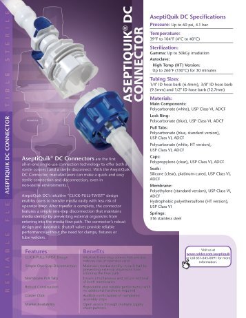 Aseptiquik DC Connectors - Colder Products Company