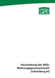 Hausordnung der WGLi Wohnungsgenossenschaft Lichtenberg eG