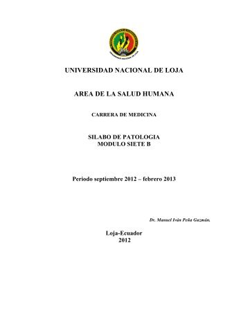 silabo patologia - Universidad Nacional de Loja