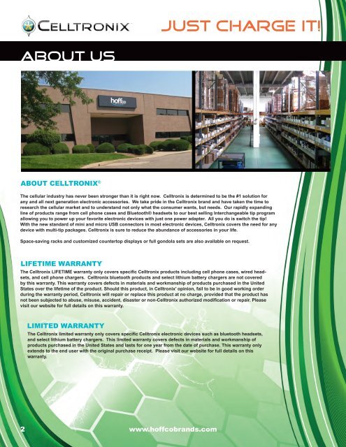 Download our Celltronix Catalog - Hoffco Brands, Inc.