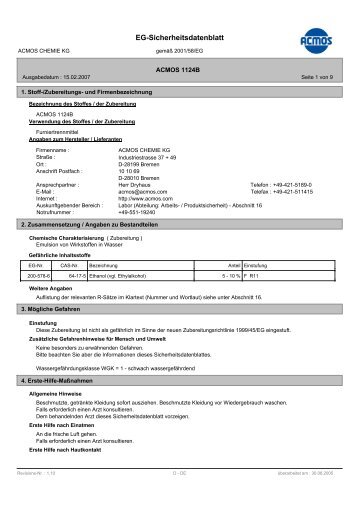 EG-Sicherheitsdatenblatt