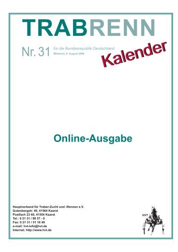 Trabrennkalender 06/31 - Trabrennsport.de