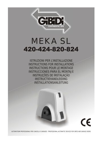 Meka SL 400 - 800: opener zonder sturing - GiBiDi