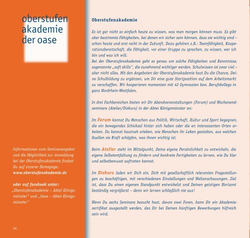 Abtei Königsmünster 2013 – 2014 Für unsere Gäste Informationen ...