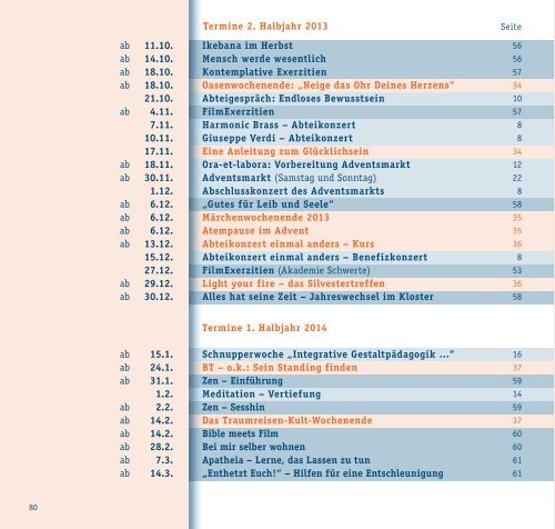 Abtei Königsmünster 2013 – 2014 Für unsere Gäste Informationen ...