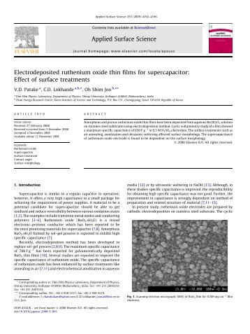 Electrodeposited ruthenium oxide thin films for ... - UCF Physics