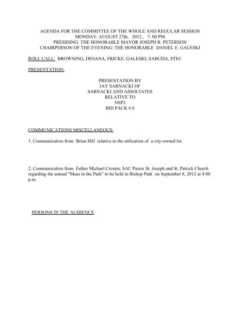 City Council Agenda Packet August 27 12 Wyandotte Net