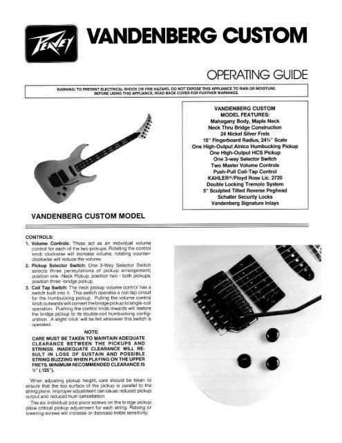 Peavey 2024 vandenberg custom