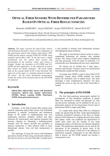 optical fiber sensors with distributed parameters based on optical ...