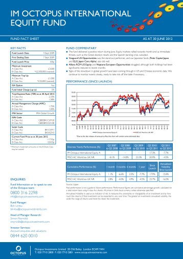 IM OCTOPUS INTERNATIONAL EQUITY FUND - Octopus Investments