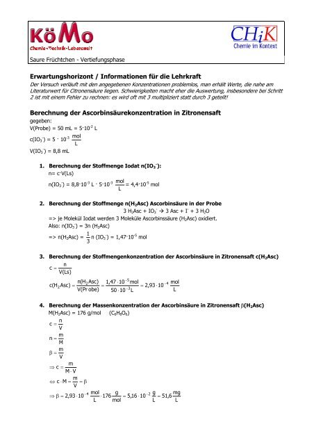 AB Redoxtitration von Zitronensaft - Chik.die-sinis.de