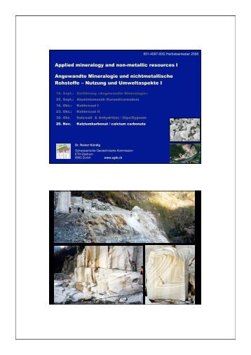 Applied mineralogy and non-metallic resources I ... - bei der SGTK