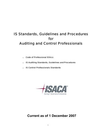 ISACA Standards - PageOut