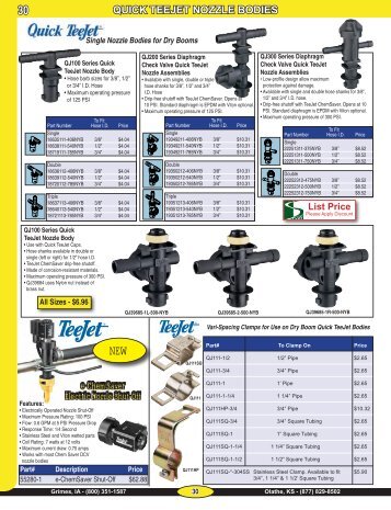 quick teejet nozzle bodies 31