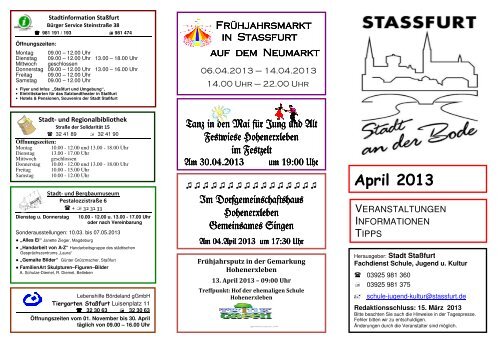 April 2013 - Stadt StaÃfurt