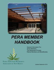 PERA MEMBER HANDBOOK - New Mexico State Judiciary