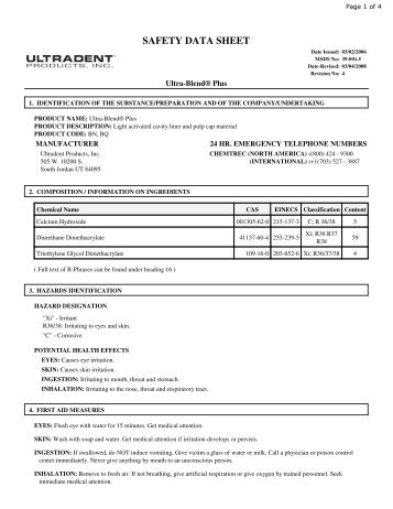 Ultra-Blend Plus MSDS - Ultradent Products, Inc.