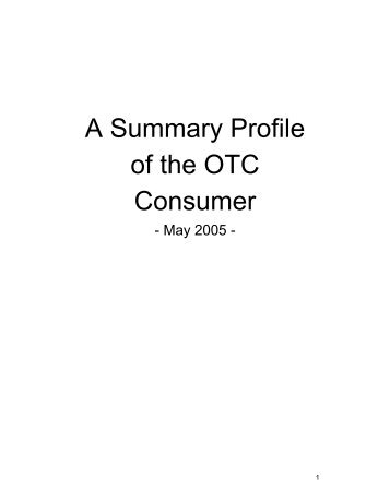 A Summary Profile of the OTC Consumer