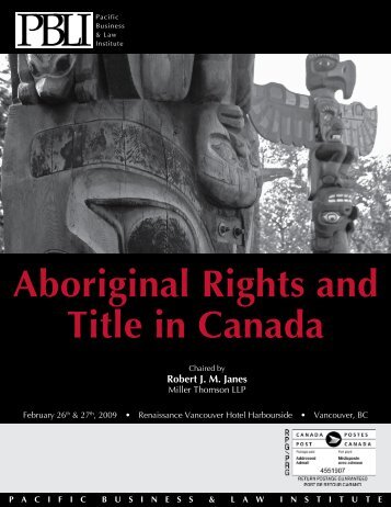 Aboriginal Rights and Title in Canada - Miller Thomson