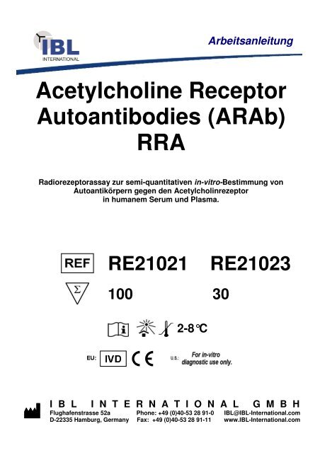 Acetylcholine Receptor Autoantibodies (ARAb) RRA - IBL international