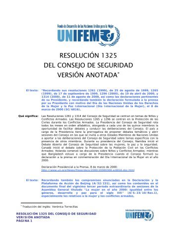 SPANISH_Security Council Resolution ... - PeaceWomen