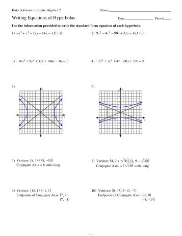 Equations of Hyperbolas - Kuta Software