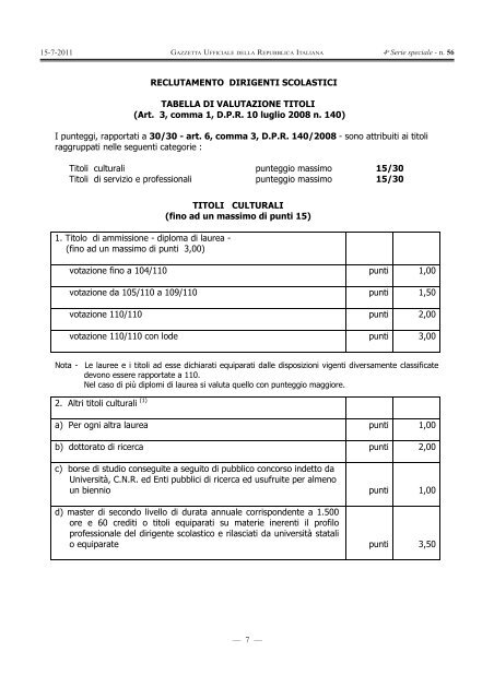 tabelle titoli e servizi - Info-Scuole