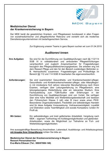 Medizinischer Dienst - MDK Bayern