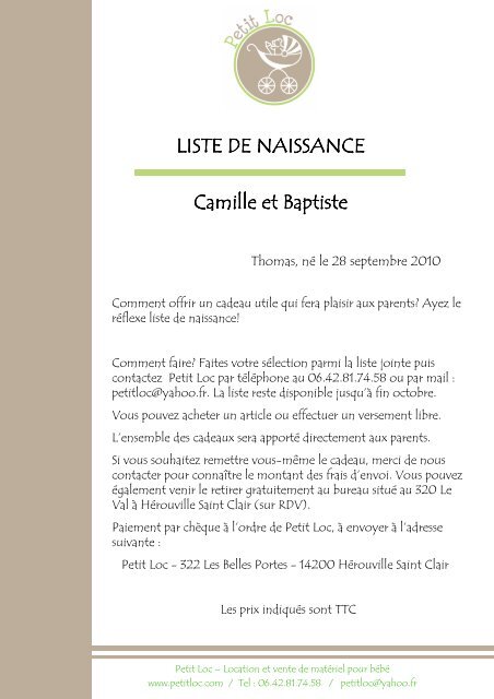 Le créateur de la liste de naissance en ligne libre & gratuite - Mes Envies