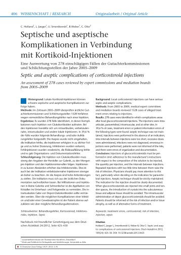 Septische und aseptische Komplikationen in Verbindung mit ... - OUP