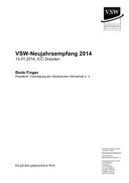 Rede des VSW-Präsidenten Bodo Finger zum Neujahrsempfang 2014