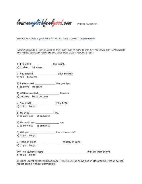 sample worksheet learnenglishfeelgood com