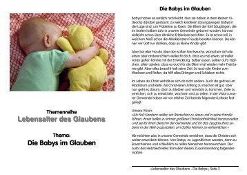 Die Babys im Glauben - markus