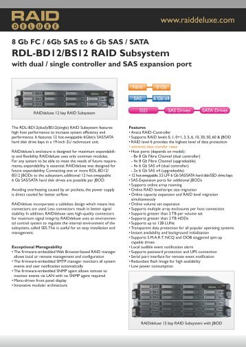 RAIDdeluxe RDL-BD12F8-R2 RDL-BS12F8-R2 Datasheet (PDF)