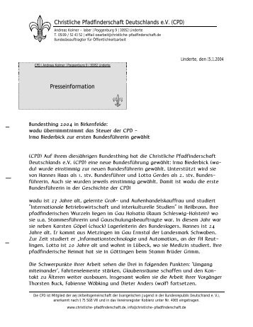 Christliche Pfadfinderschaft Deutschlands e.V. (CPD ...