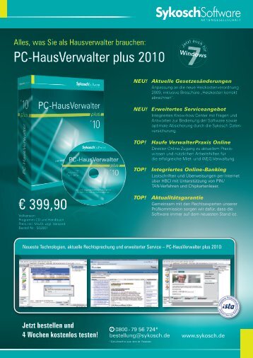 Sykosch PC-HausVerwalter plus 2010 - Jetzt ... - von Sykosch