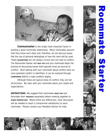 Roommate Starter Brochure - University of Wisconsin-Stout