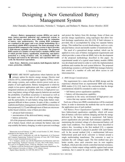 Designing a new generalized battery management system ...