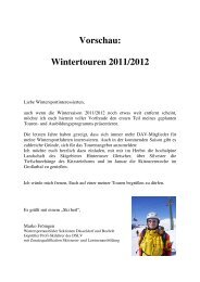 Vorschau: Wintertouren 2011/2012 - DAV Sektion Bocholt Startseite