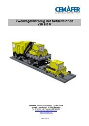 Zweiwegefahrzeug mit Schleifeinheit V2R 850 M  - Cemafer GmbH