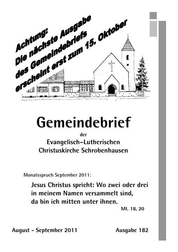 Gemeindebrief - Evangelisch-Lutherische Christuskirchengemeinde ...