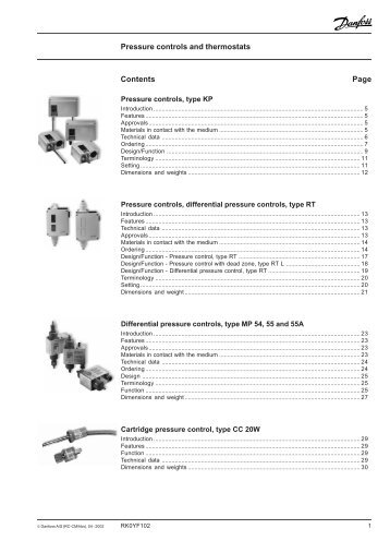 Pressure controls and thermostats Contents Page - Erawan ...