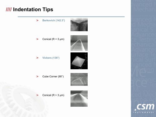 Instrumented Indentation - CSM Instruments