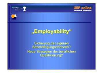 „Employability“ - pbnet - Netzwerk für Politik und Bildung