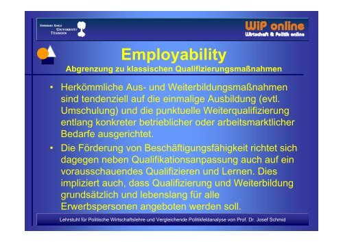 „Employability“ - pbnet - Netzwerk für Politik und Bildung