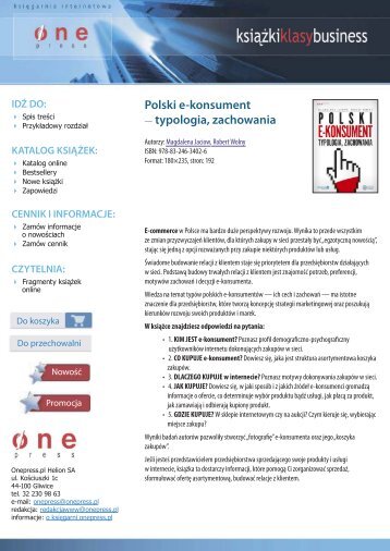 Polski e-konsument - typologia, zachowania - Czytelnia - Helion