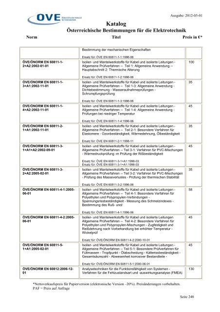 Katalog - OEK - OVE