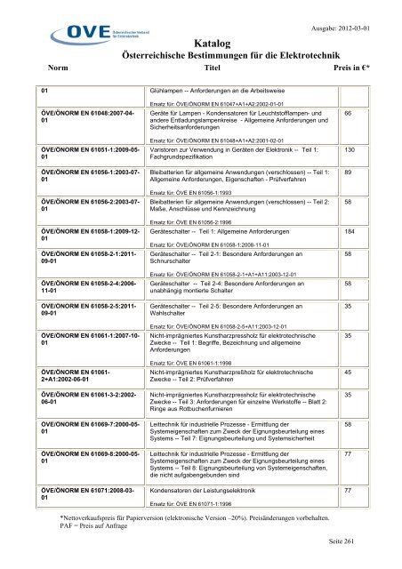 Katalog - OEK - OVE