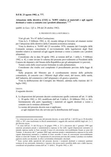 Attuazione della direttiva (CEE) n. 76/893 relativa ai ... - Ismea