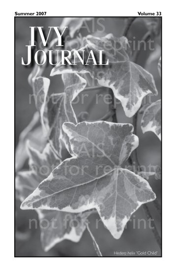 Volume 33 - American Ivy Society